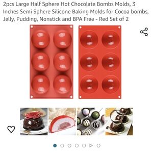 2 prices red, silicone half sphere molds